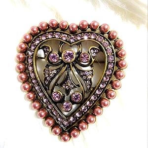 Heidi Daus Brooch - Pink Heart
